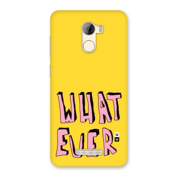 Whatever Yellow Back Case for Gionee A1 LIte