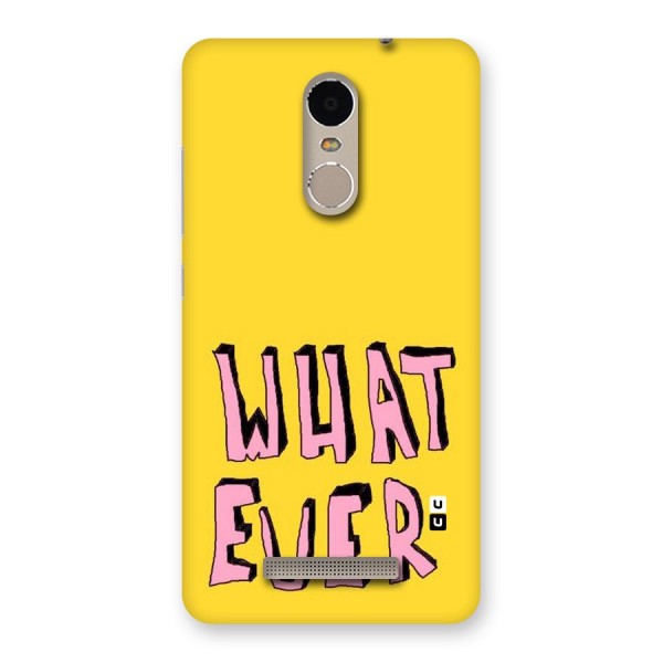 Whatever Yellow Back Case for Xiaomi Redmi Note 3