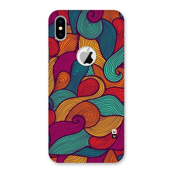 Whimsical Colors Back Case for iPhone XS Logo Cut