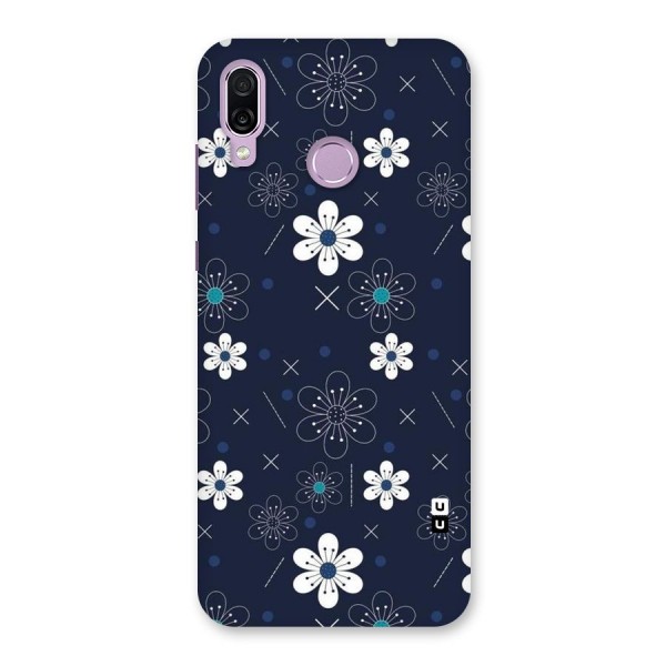 White Floral Shapes Back Case for Honor Play