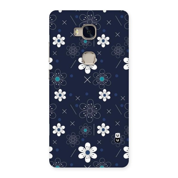 White Floral Shapes Back Case for Huawei Honor 5X