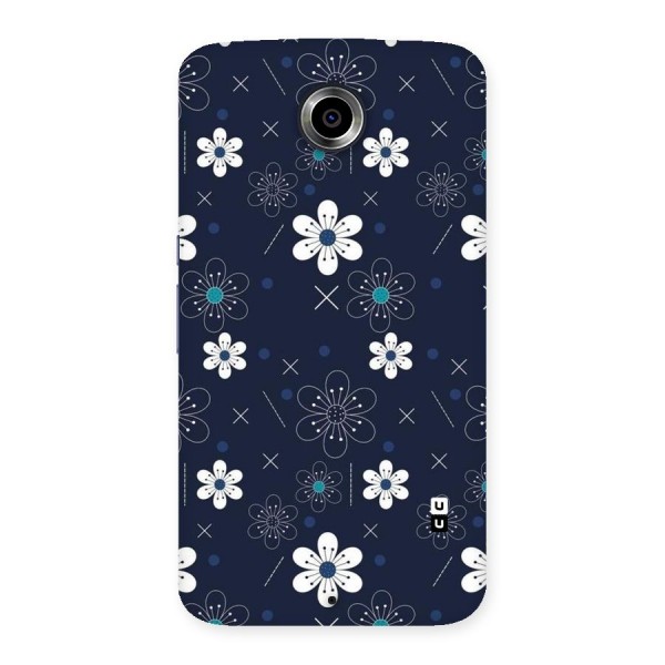White Floral Shapes Back Case for Nexsus 6