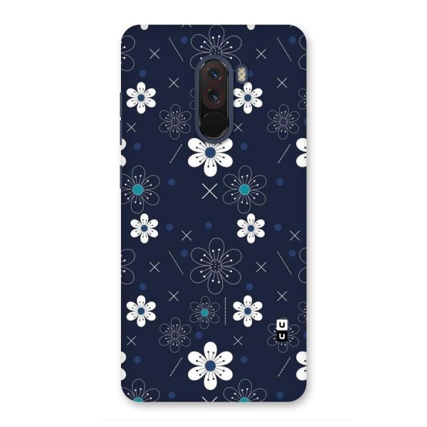 White Floral Shapes Back Case for Poco F1