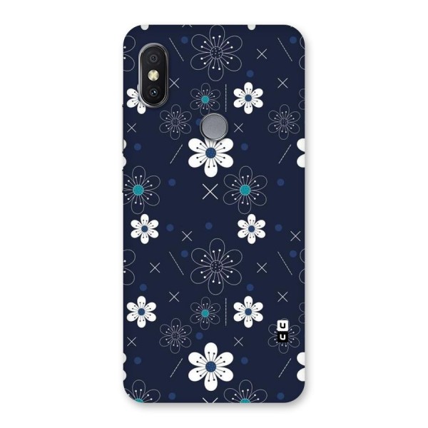 White Floral Shapes Back Case for Redmi Y2