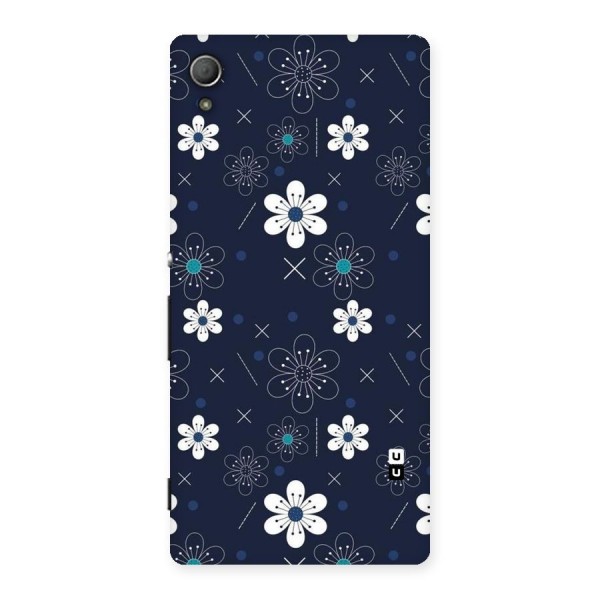 White Floral Shapes Back Case for Xperia Z4