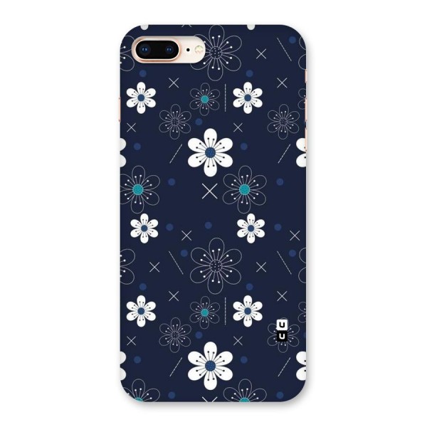 White Floral Shapes Back Case for iPhone 8 Plus