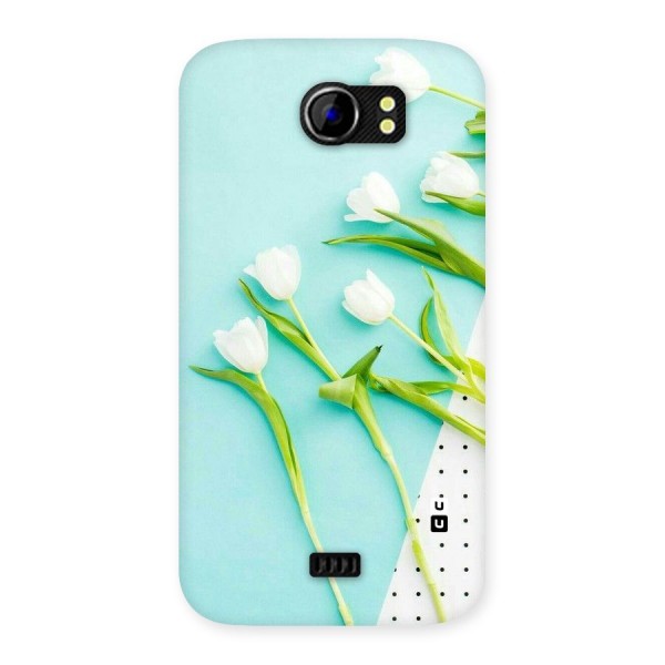 White Tulips Back Case for Micromax Canvas 2 A110