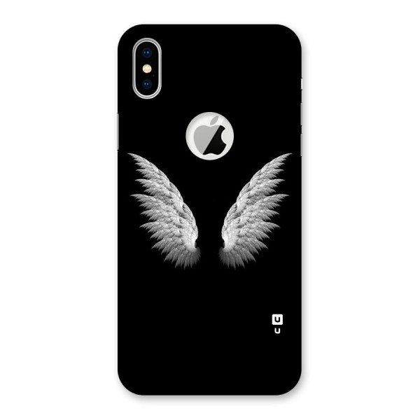 White Wings Back Case for iPhone X Logo Cut