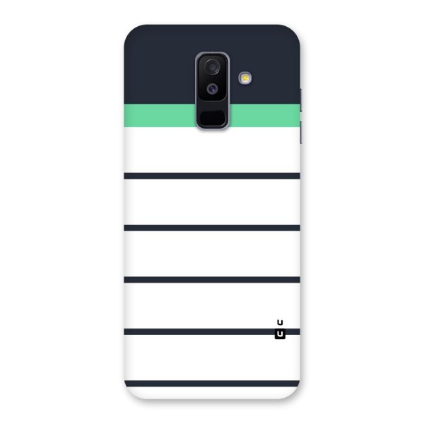White and Simple Stripes Back Case for Galaxy A6 Plus