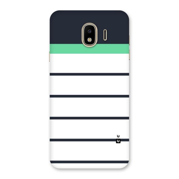 White and Simple Stripes Back Case for Galaxy J4