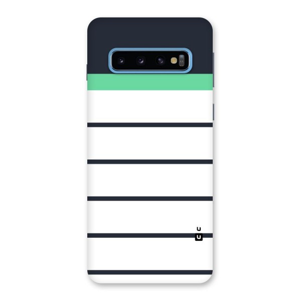 White and Simple Stripes Back Case for Galaxy S10