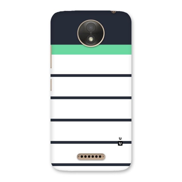 White and Simple Stripes Back Case for Moto C Plus