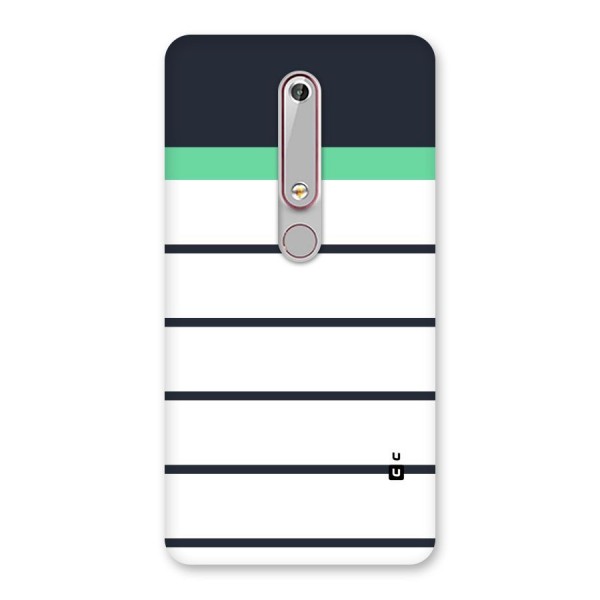 White and Simple Stripes Back Case for Nokia 6.1