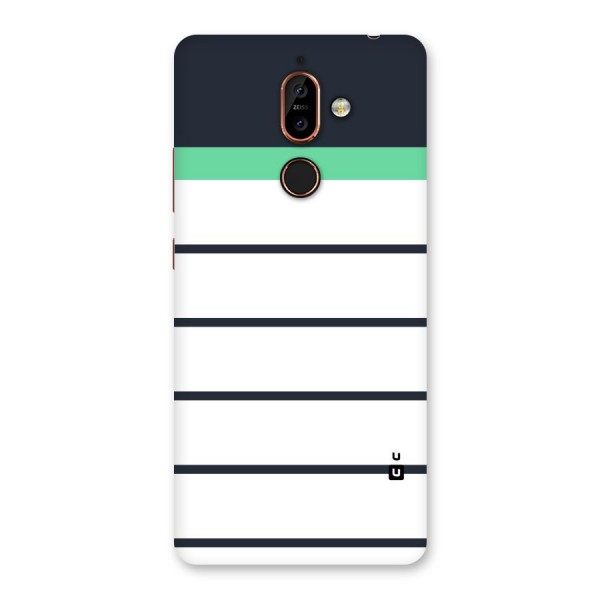 White and Simple Stripes Back Case for Nokia 7 Plus