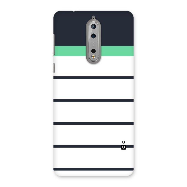 White and Simple Stripes Back Case for Nokia 8