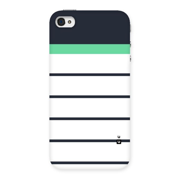 White and Simple Stripes Back Case for iPhone 4 4s