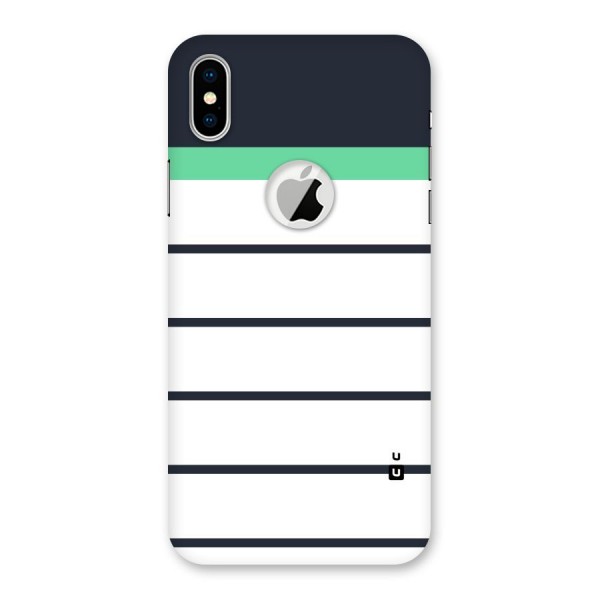 White and Simple Stripes Back Case for iPhone XS Logo Cut