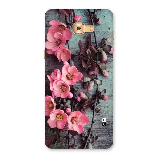 Wooden Floral Pink Back Case for Galaxy C9 Pro