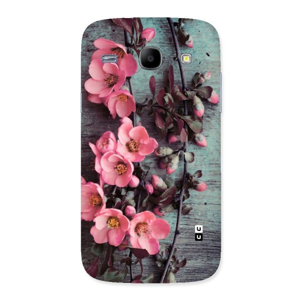 Wooden Floral Pink Back Case for Galaxy Core