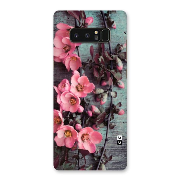 Wooden Floral Pink Back Case for Galaxy Note 8