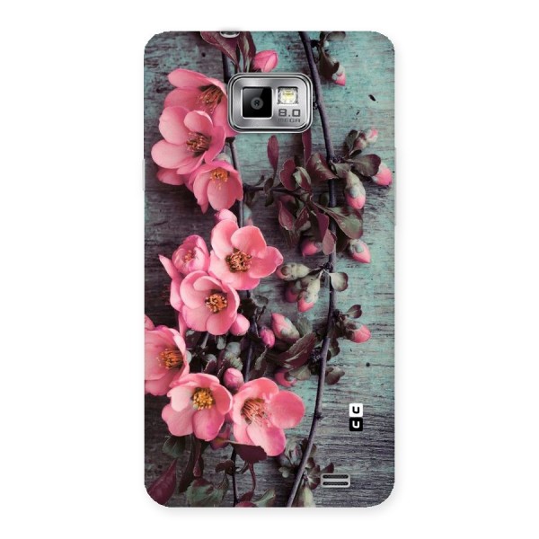Wooden Floral Pink Back Case for Galaxy S2