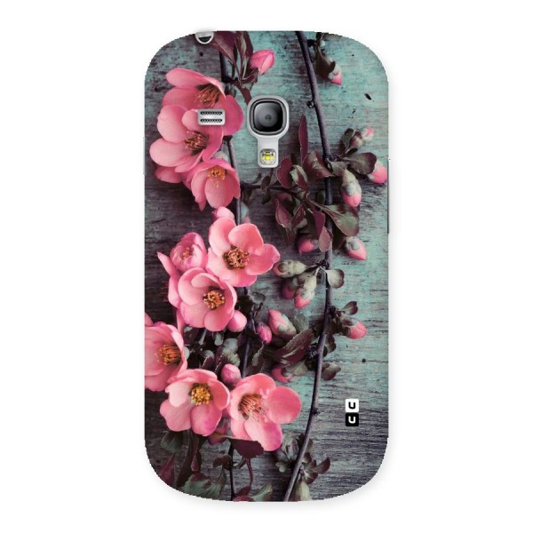 Wooden Floral Pink Back Case for Galaxy S3 Mini