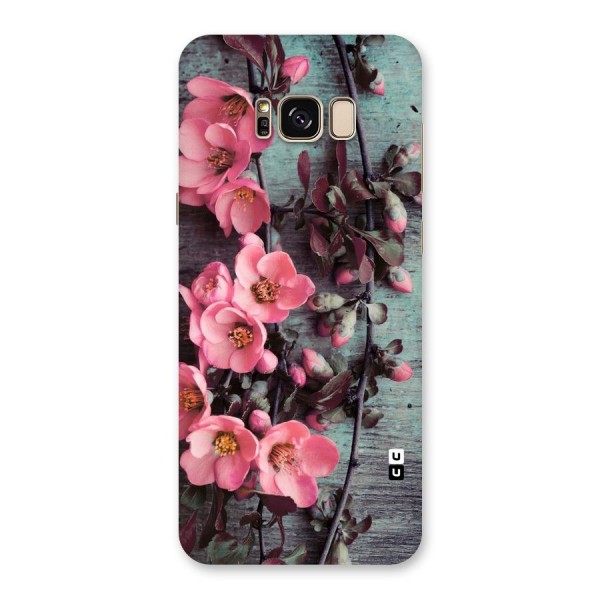 Wooden Floral Pink Back Case for Galaxy S8 Plus