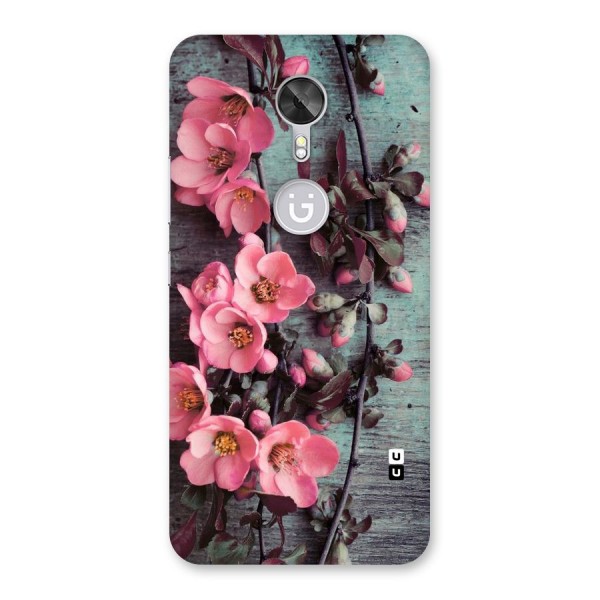 Wooden Floral Pink Back Case for Gionee A1