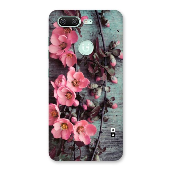 Wooden Floral Pink Back Case for Gionee S10