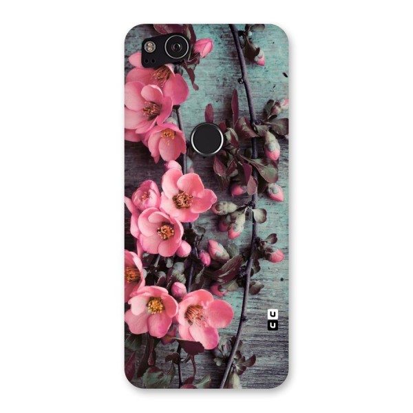 Wooden Floral Pink Back Case for Google Pixel 2