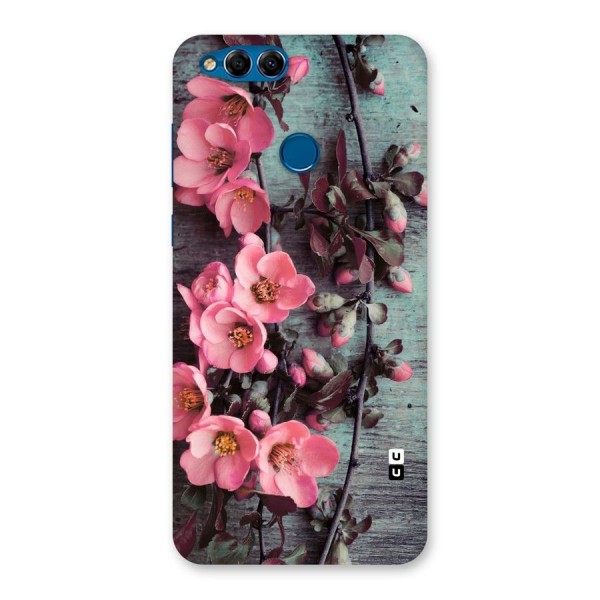 Wooden Floral Pink Back Case for Honor 7X
