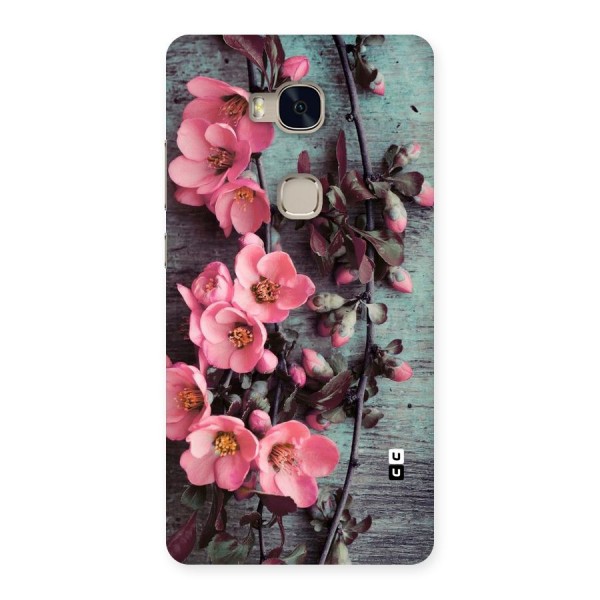 Wooden Floral Pink Back Case for Huawei Honor 5X