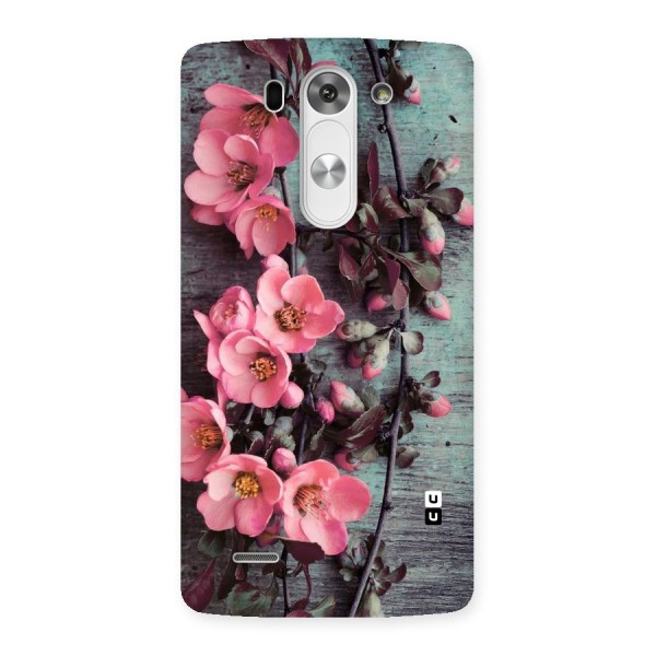 Wooden Floral Pink Back Case for LG G3 Beat