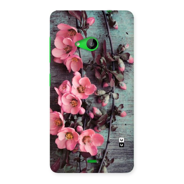 Wooden Floral Pink Back Case for Lumia 535