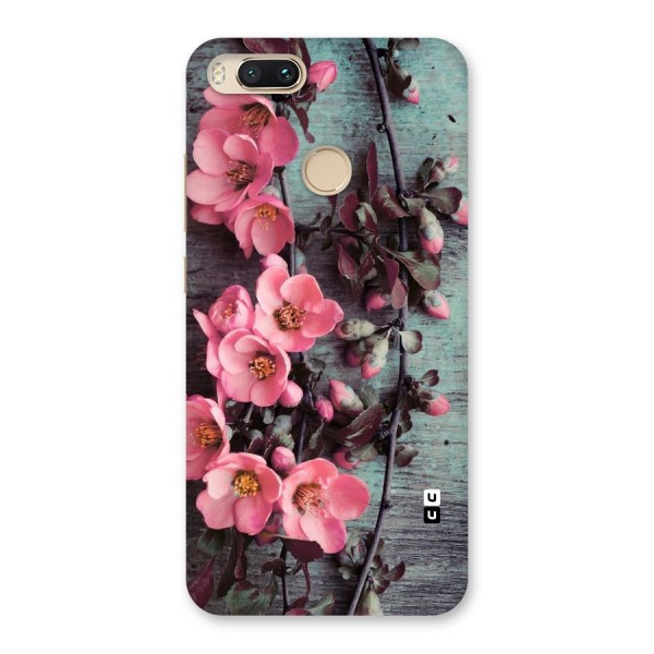 Wooden Floral Pink Back Case for Mi A1