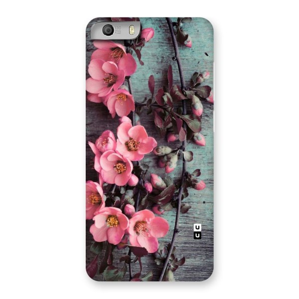 Wooden Floral Pink Back Case for Micromax Canvas Knight 2