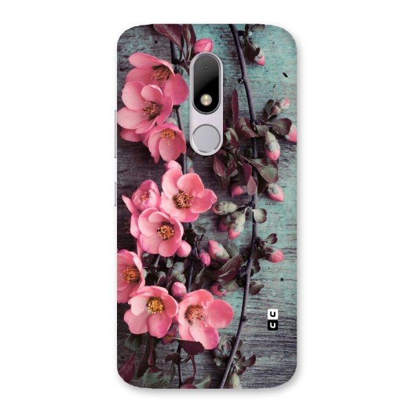 Wooden Floral Pink Back Case for Moto M