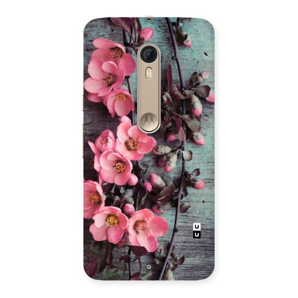 Wooden Floral Pink Back Case for Motorola Moto X Style