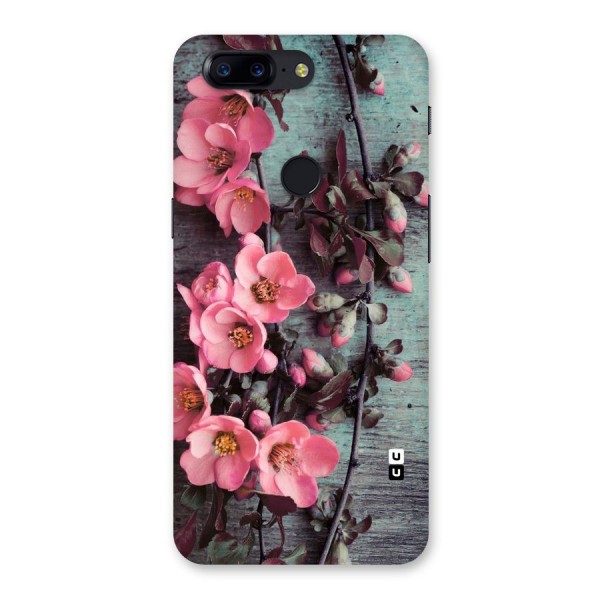 Wooden Floral Pink Back Case for OnePlus 5T