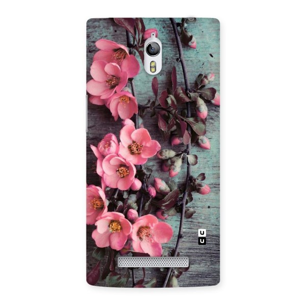 Wooden Floral Pink Back Case for Oppo Find 7