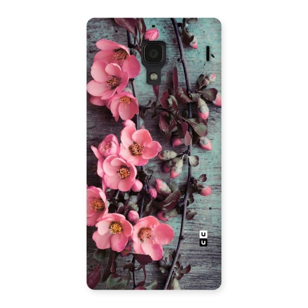Wooden Floral Pink Back Case for Redmi 1S