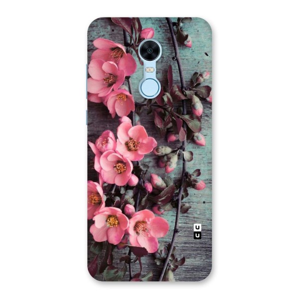 Wooden Floral Pink Back Case for Redmi Note 5