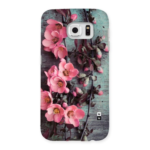 Wooden Floral Pink Back Case for Samsung Galaxy S6