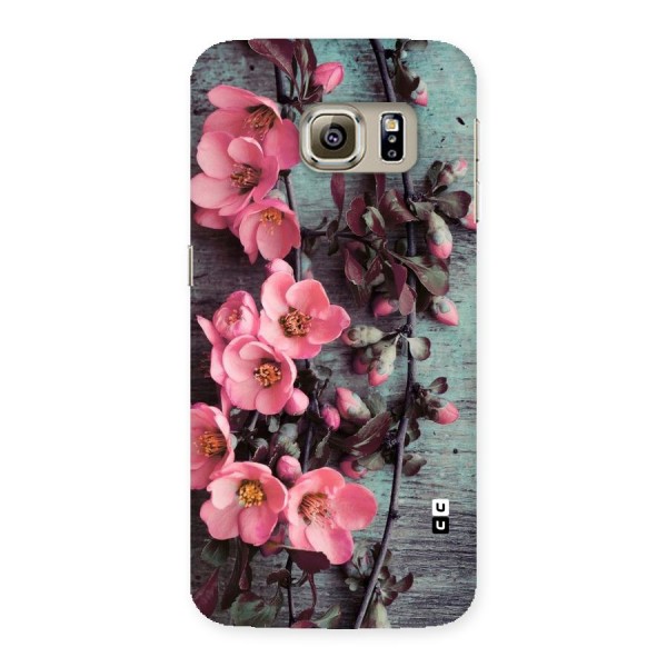 Wooden Floral Pink Back Case for Samsung Galaxy S6 Edge