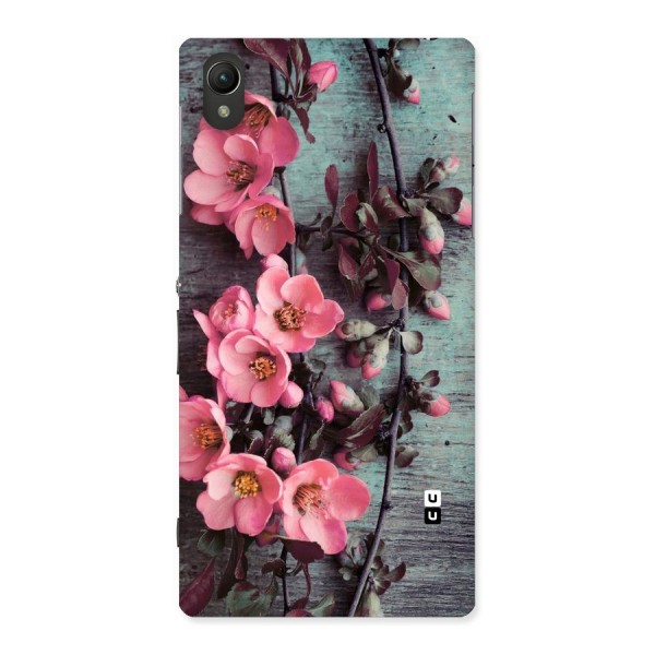 Wooden Floral Pink Back Case for Sony Xperia Z1