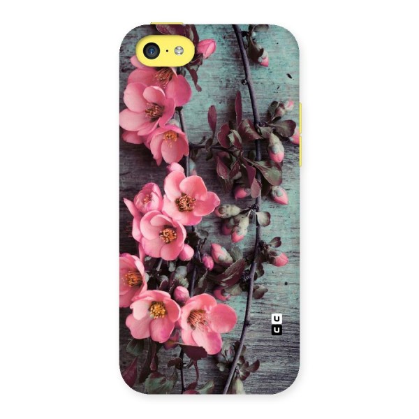 Wooden Floral Pink Back Case for iPhone 5C
