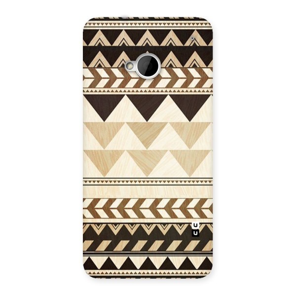 Wooden Printed Chevron Back Case for HTC One M7