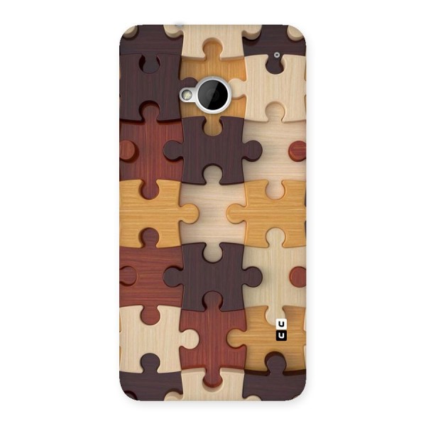 Wooden Puzzle (Printed) Back Case for HTC One M7