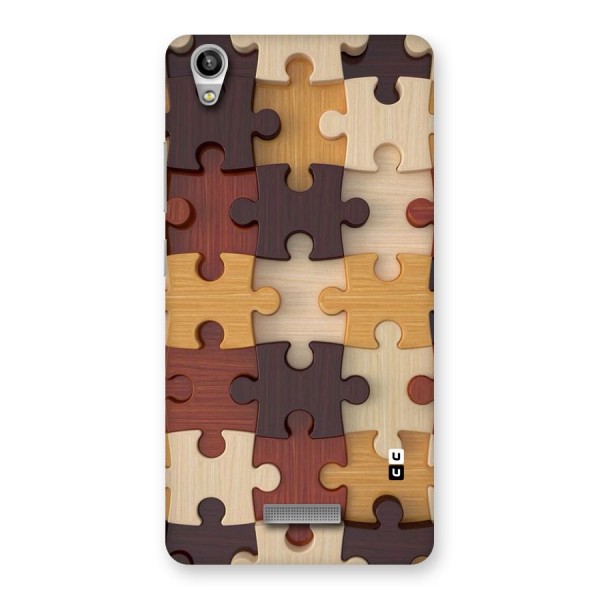 Wooden Puzzle (Printed) Back Case for Lava-Pixel-V1