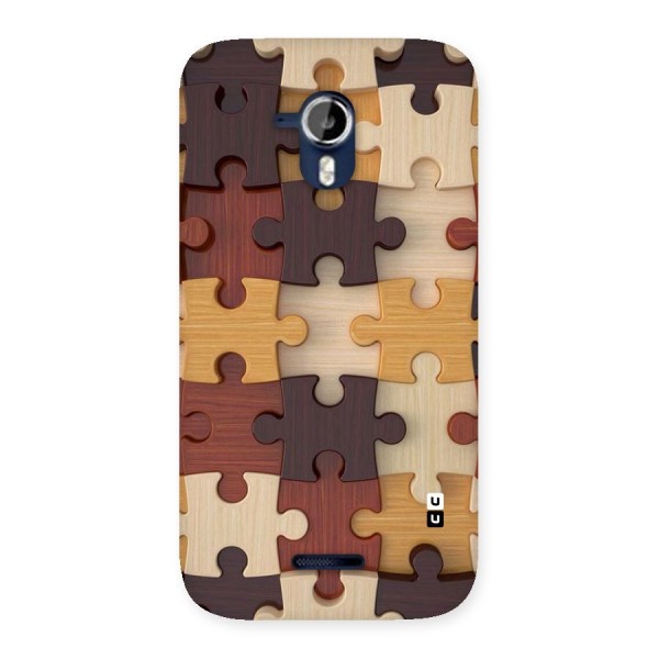 Wooden Puzzle (Printed) Back Case for Micromax Canvas Magnus A117